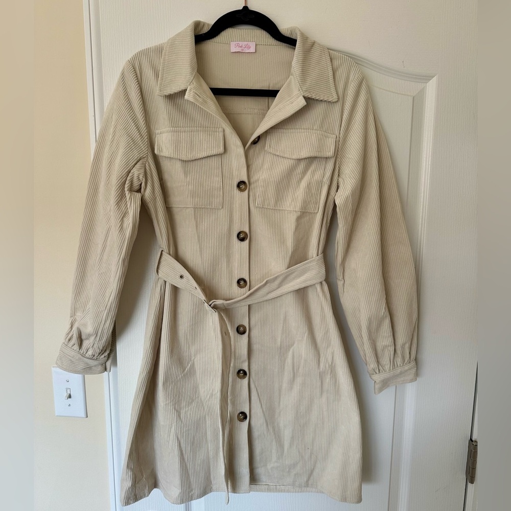 Suede Belted Dress